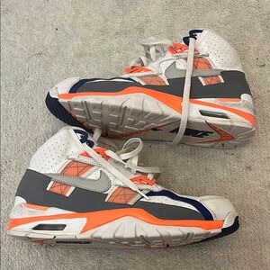 Nike Air High-Tops in White, Gray, and Orange